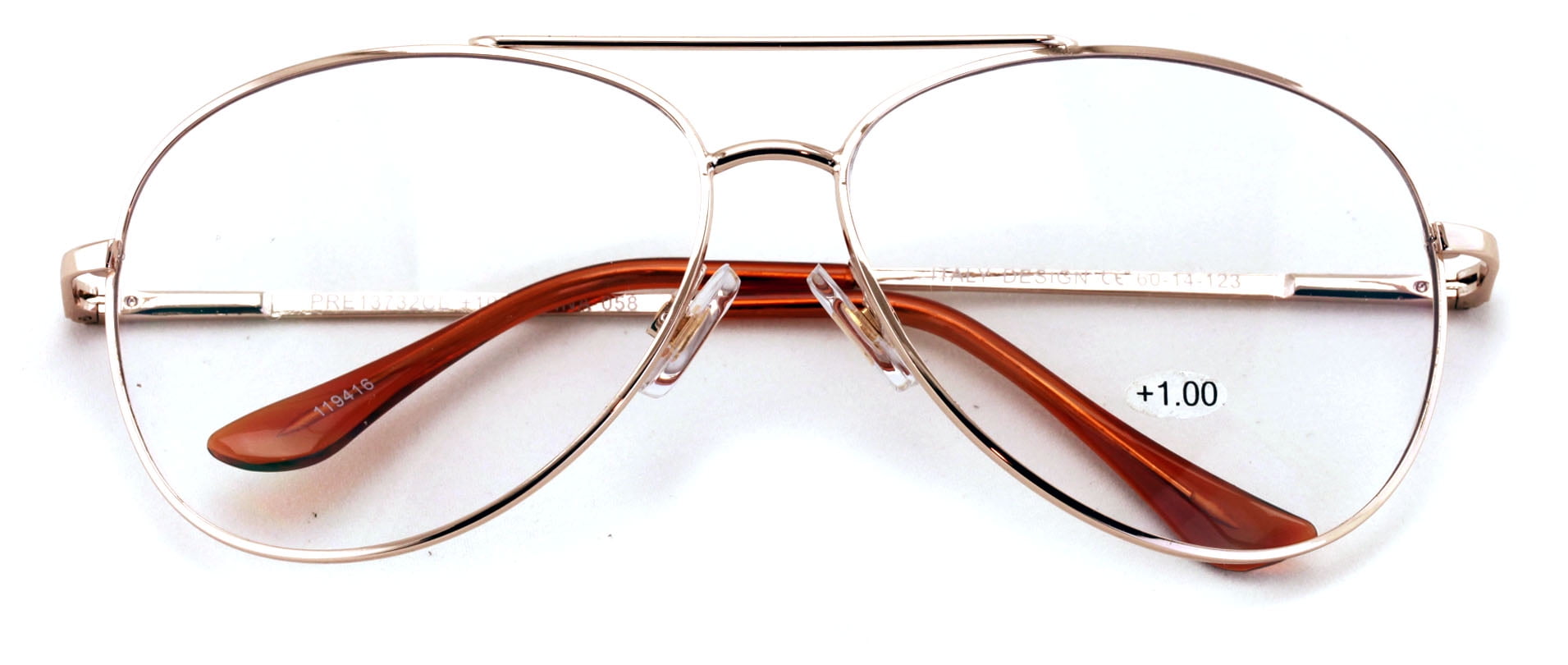 Metal Aviator No Line Progressive Trifocal Clear Lens Reading Glasses