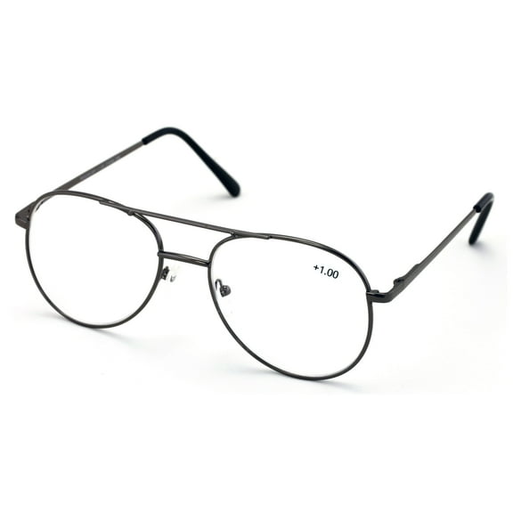Metal Aviator Reading Glasses - Spring Hinge Tear Drop Reader