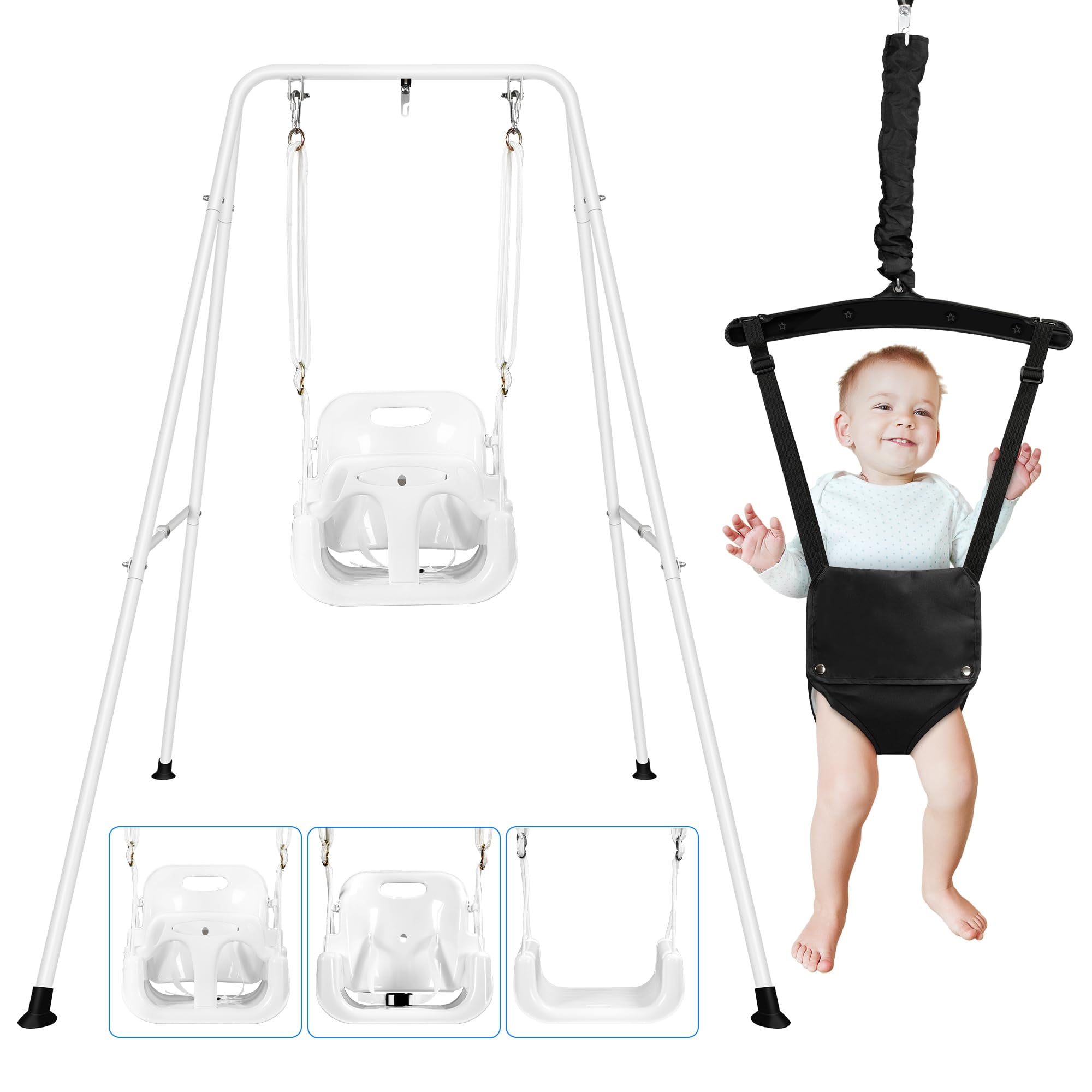 4in1 Metal Baby Toddler Swing & Bouncer, Indoor & Outdoor Playground