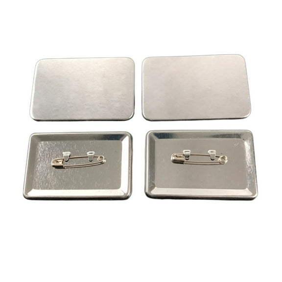 Metal Back Blank 60*40MM Size Square Button Badge Material Components Without Pictures 100pcs ,Widely Use