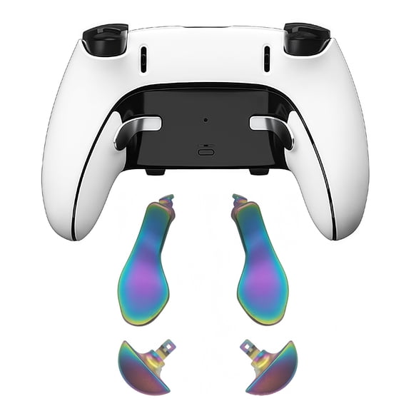 Metal Back Paddle Kit for PS5 Edge Elite Controller - 4PCS Set with Magnetic Attachment, Short & Long Paddles for Enhanced Gaming Performance-Multicolor