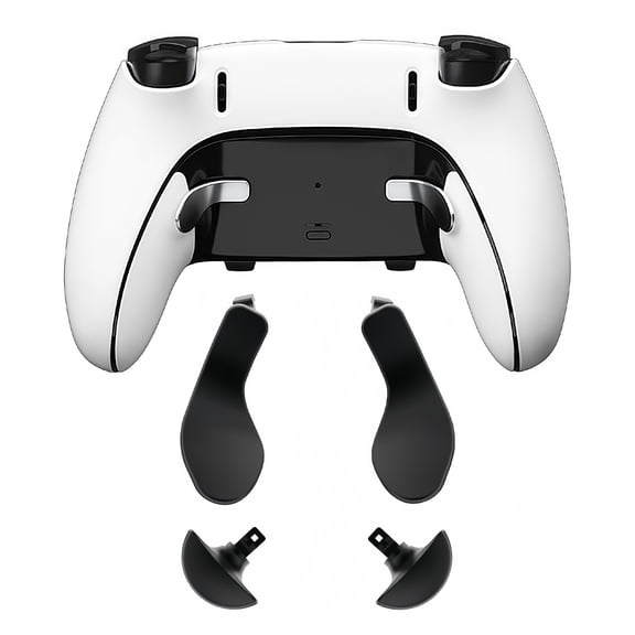 Metal Back Paddle Kit for PS5 Edge Elite Controller - 4PCS Set with Magnetic Attachment, Short & Long Paddles for Enhanced Gaming Performance-Black