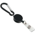 thumbnail image 1 of Metal Badge Reel/Carabiner Set, 24" Extension, Black, 5/PK, 1 of 2