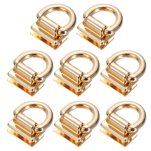 Metal Bag Connector with D Ring, 8Pack 18mm Purse Bridge Hanger Buckle with Screws (Light Golden)