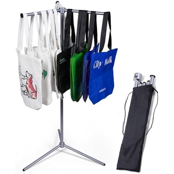 Metal Bag Rack Stand, Tote Bag Display Stand for Vendors, Portable Handbag Holder for Market Booth, Craft Fairs, Trade Show, Retail Stores$$Furniture