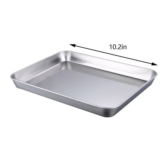 Metal Baking Pan, Stainless Steel Tray for Oven and Toaster, Multi-Functional Dish for Roasting and Vegetable Drainage, Durable Kitchen Bakeware