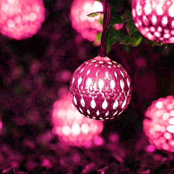 Metal Ball String Lights, Metal Ball Garden Lights 3.5M 10LED Metal Ball String Lights Indoor Outdoor Fairy Globe String Lights
