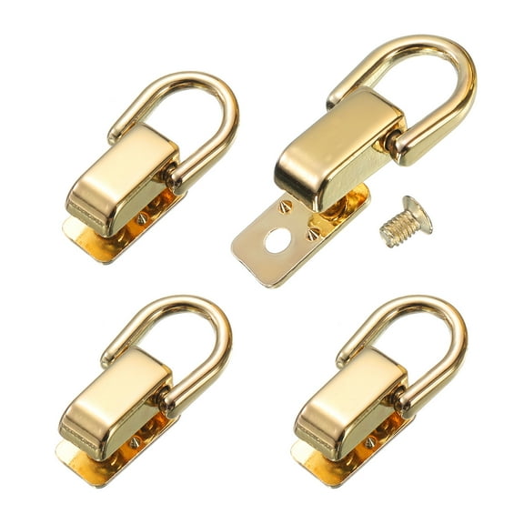 Metal Ball Studs Rivets D Ring, 4 Pcs Ball Post Head Buttons 360 Rotatable Studs Rivets with 2 Screw (Gold)