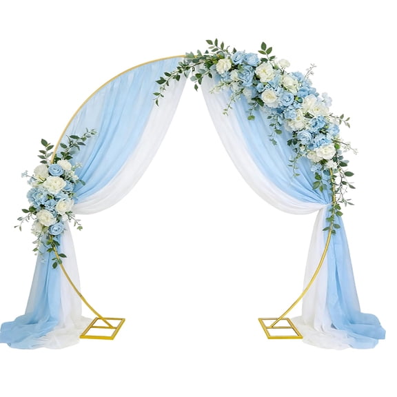 Metal Balloon Arch  Round Backdrop Stand 8 Ft(2.5m) Large Golden Circle Frame With Base For Birthday Wedding Party And Baby Shower Photo Background Decorations (gold)