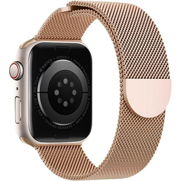 Metal Band Compatible with Apple Watch Bands 38mm 40mm 41mm 42mm 46mm 44mm 45mm 49mm Women Men,Adjustable Magnetic Stainless Steel Mesh Strap for iWatch Ultra/Ultra 2,Series 10 9 8 7 6 5 4 3 2 1 SE