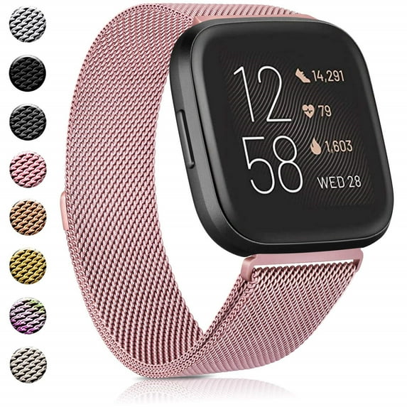 Metal Bands Compatible with Fitbit Sense / Fitbit Versa 3 for Women Men, Stainless Steel Mesh Breathable Wristband Strap with Adjustable Magnet Lock