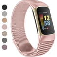 thumbnail image 1 of Metal Bands for Fitbit Charge 5 Band for Women Men, Magnetic Clasp Stainless Steel Mesh Loop Bands for Fitbit Charge 5,Silver, 1 of 13