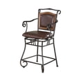 thumbnail image 1 of Upholstered Counter Height Stool Brown and Bronze, 1 of 2