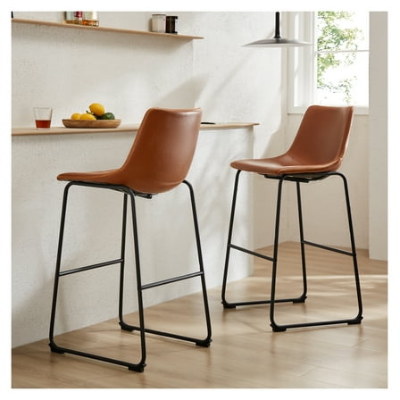 Metal Bar Stools Counter Height- Dining Chair Set of 2