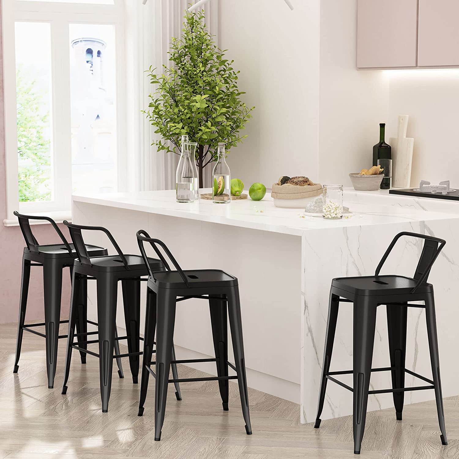 Bar Stools Counter Height Stools Industrial Metal Barstools with