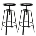 thumbnail image 1 of Metal Bar Stools Set of 2, Modern Backless Swivel Counter Height Barstools with Adjustable Height, Lock Mechanism, Round Footrest and Stable Base for Kitchen Island, Dining, Bar or Pub (Black), 1 of 9