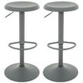 thumbnail image 1 of Metal Bar Stools Set of 2, Counter Height Adjustable Barstools, Backless 360° Swivel Kitchen Stools for Island, Dining, Bistro, Pub (Gray), 1 of 9