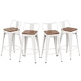 thumbnail image 1 of Metal Bar Stools Set of 4 Industrial Bar Height Stools with Back Bar Chairs, 1 of 8