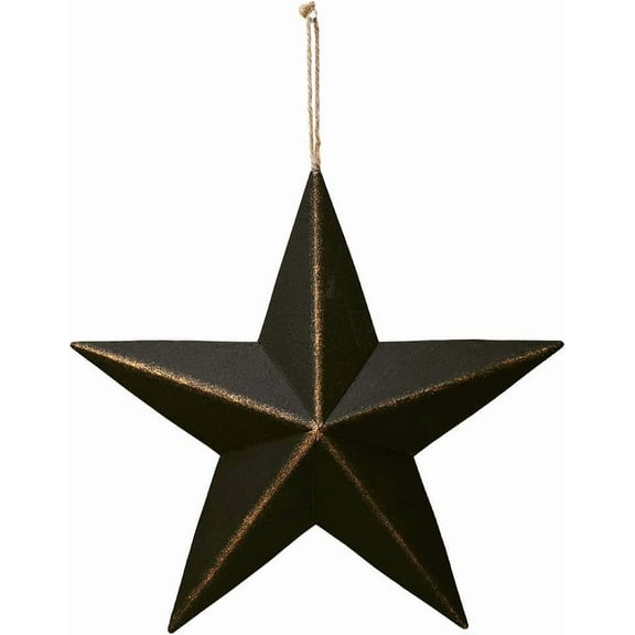 Metal Barn Star Mounted Patriotic 3D Stars Wall Art July of 4th ation (Black)