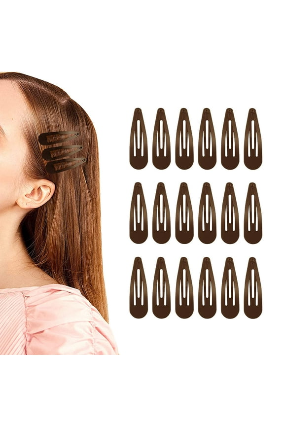 Metal Barrettes Snap Hair Clips 40 pcs 2 Inch Brown No Silp Cute Hair Accessories for Toddlers Girls Kids Teens Women