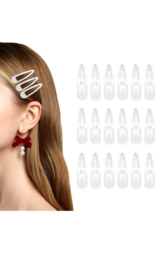 Metal Barrettes Snap Hair Clips 40 pcs, 2 Inch, White, No Silp, Cute Hair Accessories for Toddlers, Girls, Kids, Teens, Women