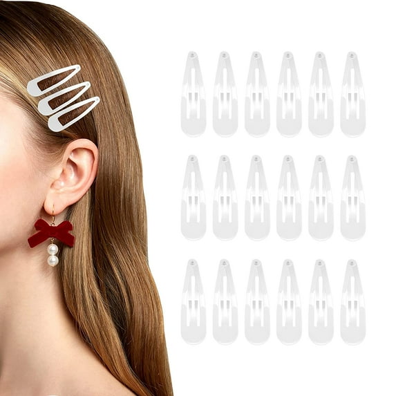 Metal Barrettes Snap Hair Clips 40 pcs 2 Inch White No Silp Cute Hair Accessories for Toddlers Girls Kids Teens Women