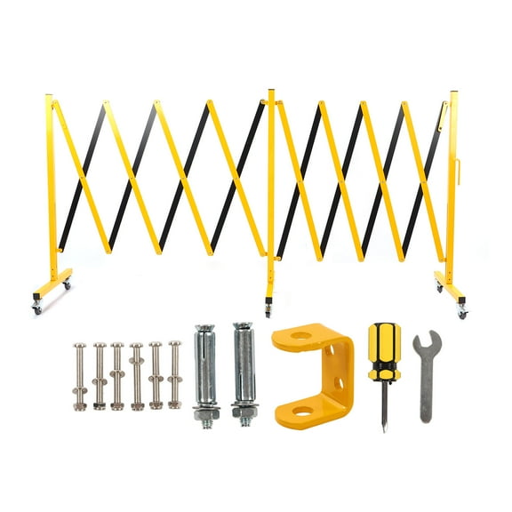 Metal Barricade, Portable Iron Traffic Fence 5M Long Service Life Fine Workmanship Expandable Reflective For Construction Work