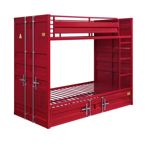 Metal Base Twin Turdle with Slat System and Cremon Bolts Red