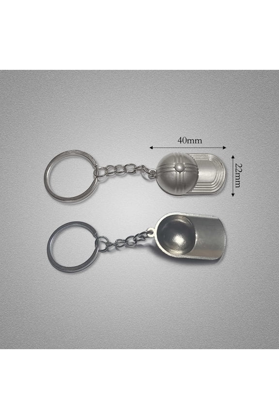 Metal Baseball Cap Keychain, Silver, 1
