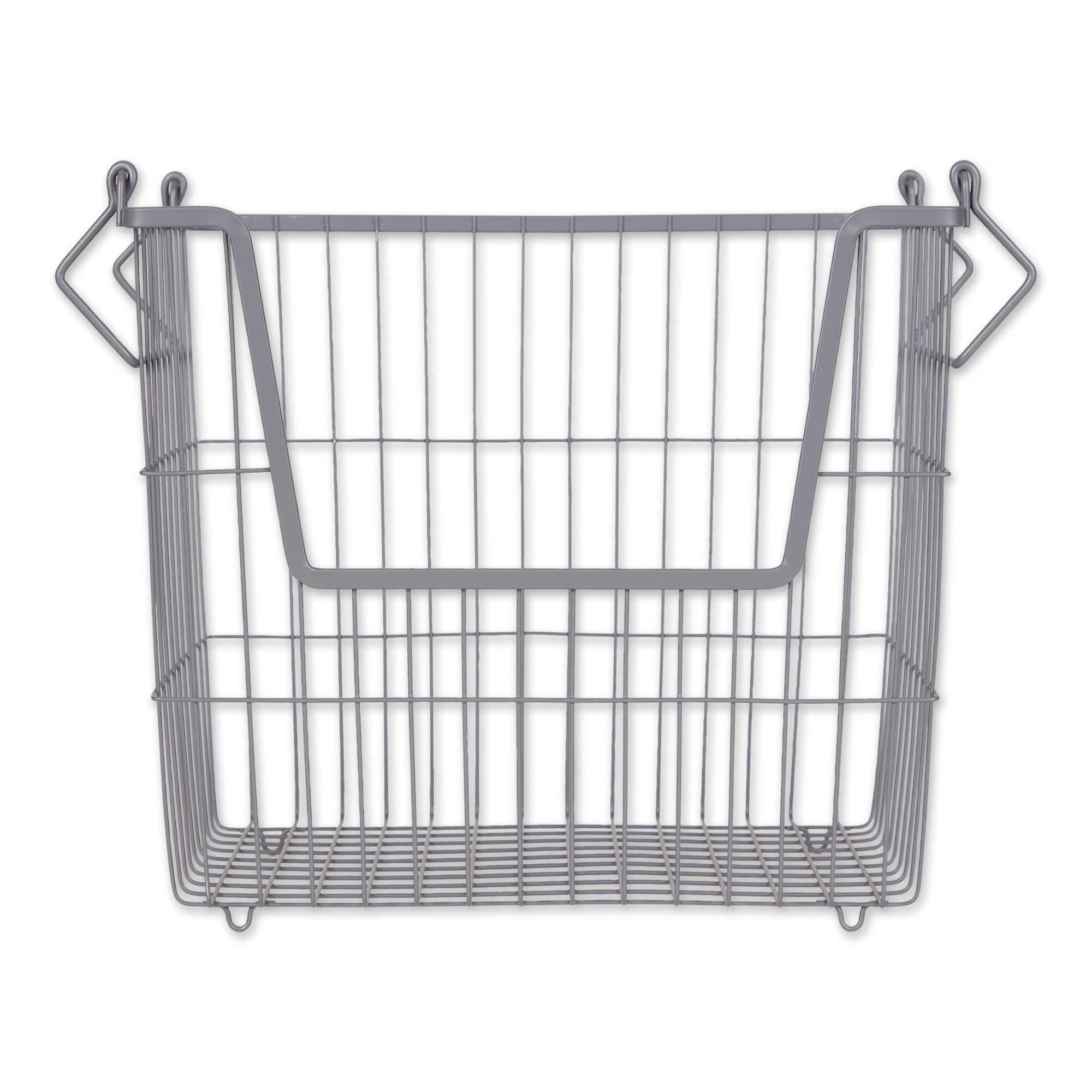 Cool Gray Large Rectangular Metal Wire Mesh Utility Bin