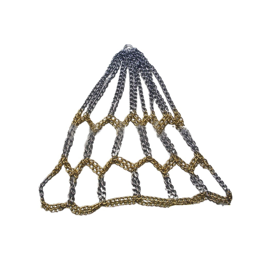 Metal Basketball Net Chain Netting Sports Rims Basket Frame Double Color Net Silver & Gold