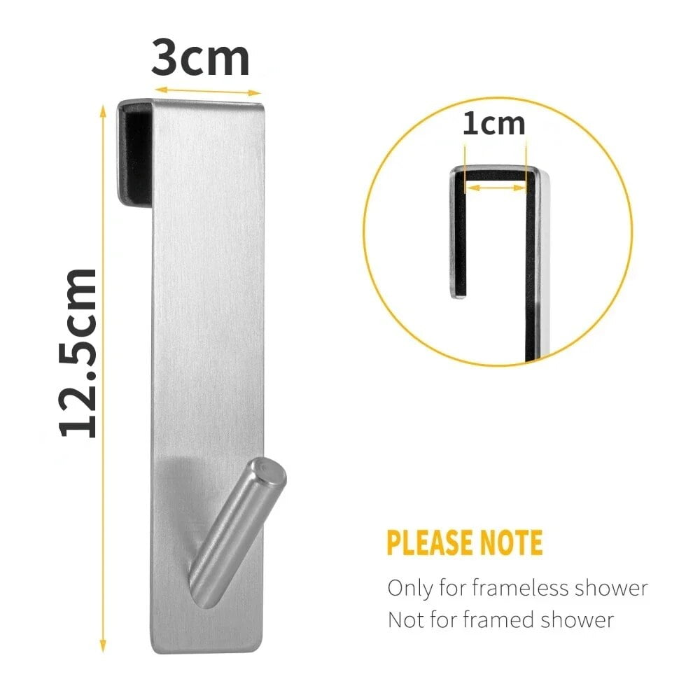 Metal Bathroom Shower Door Hook Over Glass Door Shower Towel Rack ...