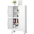 thumbnail image 1 of Metal Bathroom Storage Cabinet,47" Bathroom Storage Unit,Freestanding Bathroom Floor Cabinet with 4 Doors and 2 Adjustable Shelves for Bathroom,Kitchen,Living Room, Dining Room, 1 of 8