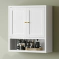 thumbnail image 1 of Metal Bathroom Storage Cabinet, Metal Storage Cabinet with 2 Adjustable Shelves & 2 Doors,Freestanding Sideboard for Small Spaces (White, Wall Cabinet-22.59" H), 1 of 14