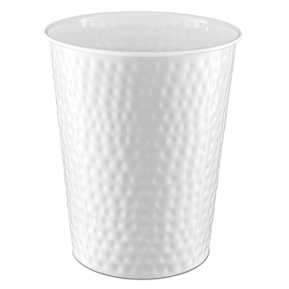 Metal Bathroom Trash Can – Waste Basket for Bedroom, Office Desk, & Dorm, Handcrafted Ridge Embossed, Durable Decorative Antique Copper Small Trash Can Bathroom Garbage Bin Wastebasket