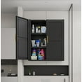 thumbnail image 1 of Metal Bathroom Wall Cabinet with Door and Adjustable Shelves, Kitchen Hanging Cabinets, Buffet Sideboard Cabinet, Floor Cupboard, Over The Toilet Storage Cabinets, Black Wall-Mounted Cabinet, 1 of 7