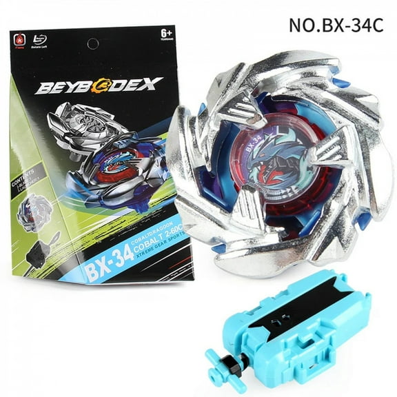 Metal Battle Gyro Bey X BX-34 Starter Cobaltdragoon Left Spinning Top with String Launcher