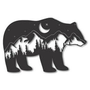 Metal Bear Mountain Wall Art | Bear and Mountain Landscape Metal Wall Art | 15 Color Options 30