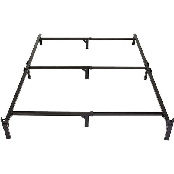 Metal Bed Frame, 9-Leg Support Base for Box Spring and Mattress, Queen Size, Tool-Free Easy Assembly, 79.5" L x 59.5" W x 7" H, Black