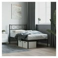 thumbnail image 1 of Metal Bed Frame Black Full Size with Headboard, 39.4x78.7in Steel Platform Bed, 1 of 9