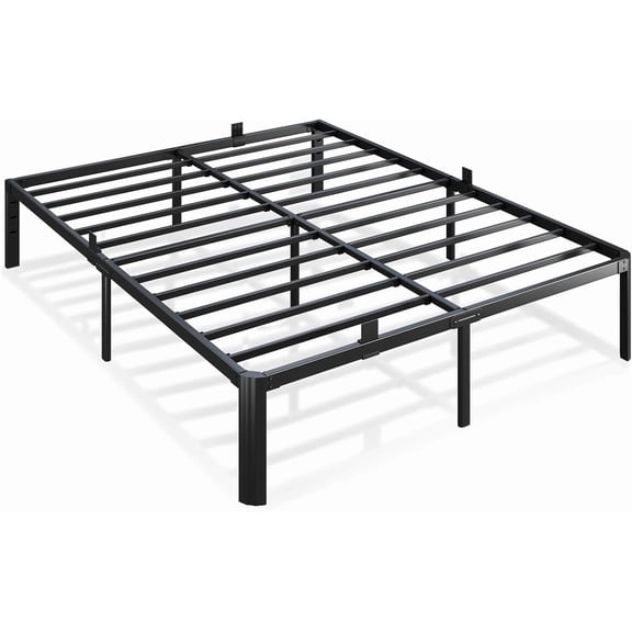 Metal Bed Frame Full Size, 14 Inch 3500 lbs Heavy Duty Platform Bed Frames Steel Slats Noise Free No Box Spring Needed, Easy Assemble Sturdy Bedframe RoundedCorner with Storage and Mattress Retainers