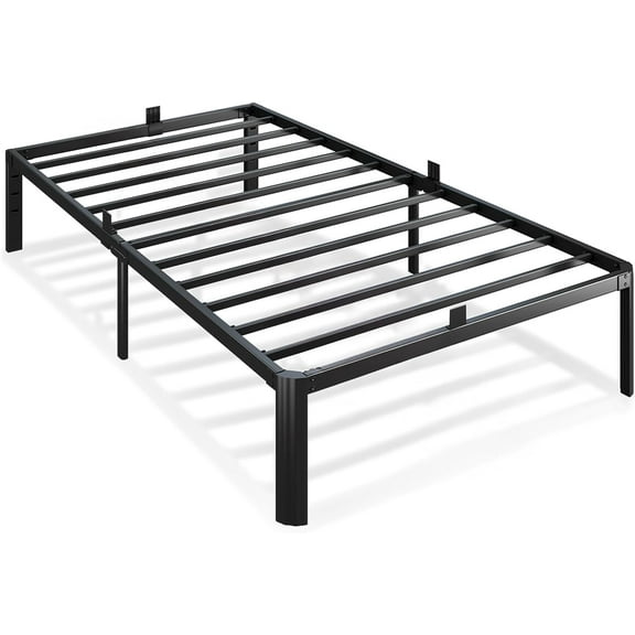 Metal Bed Frame Full Size, 14 Inch 3500 lbs Heavy Duty Platform Bed FramesSteel Slats Noise Free No Box Spring Needed, Easy Assemble Sturdy Bedframe Rounded Corner with Storage and Mattress Retainers