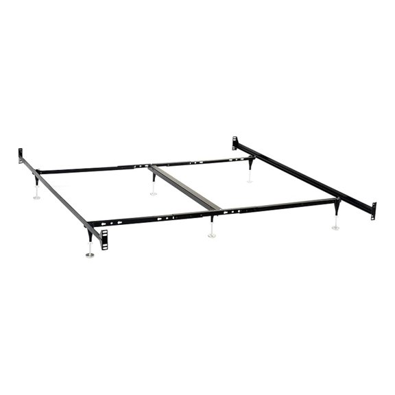 Metal Bed Frame Queen/King Size - Coaster Esme Adjustable 6-Leg Bed Frame - Black Finish - Headboard & Footboard Compatible - Box Spring & Mattress Support