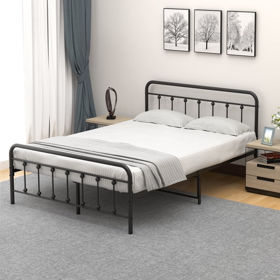 Metal Bed Frame Queen Size, Home Modern Queen Bed Frame with 12 Inch Platform, No Box Spring Needed, Metal Bedstead Queen, 1100lbs Capacity, Easy to Assemble