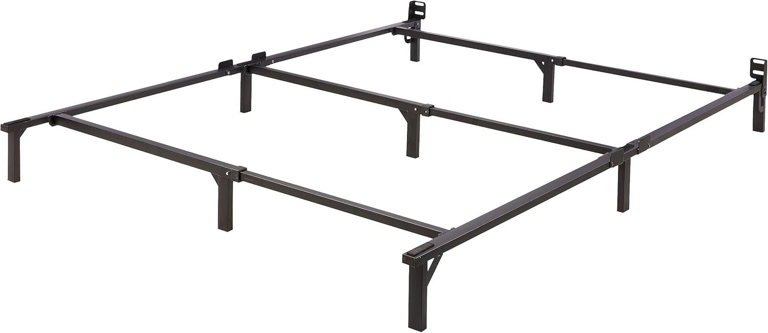 Metal Bed Frame (Spring Mattress Required), Queen Size, 79.5" L x 59.5" W x 7" H, Black