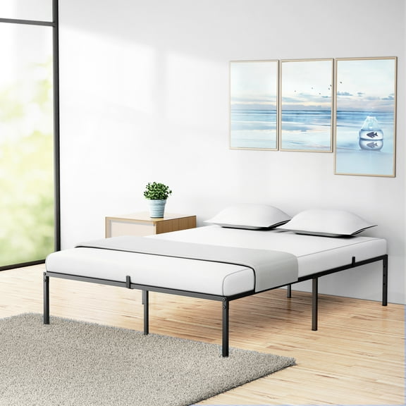 Metal Bed Frame, Steel Slats Support Platform Bed Frame, Full Size