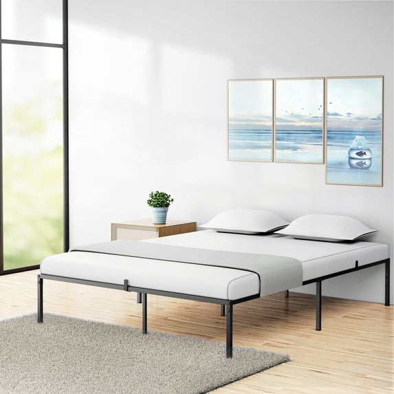 Metal Bed Frame, Steel Slats Support Platform Bed Frame, Queen Size