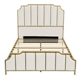 thumbnail image 1 of Metal Bed Frame with High Headboard, Wood Slat Support Upholstered Platform Bed Frame, 1 of 8