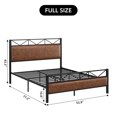 thumbnail image 1 of Metal Bed Frame with Vintage Leather Upholstered Headboard and Footboard, Platform Bed Frame, Full, 1 of 6