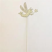 Metal Bee Holding A Flower Garden Stake
